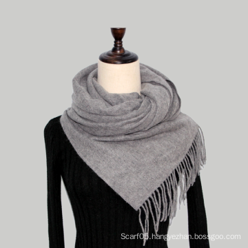 Wool Cashmere Blanded Grey Melange Stock Scarf